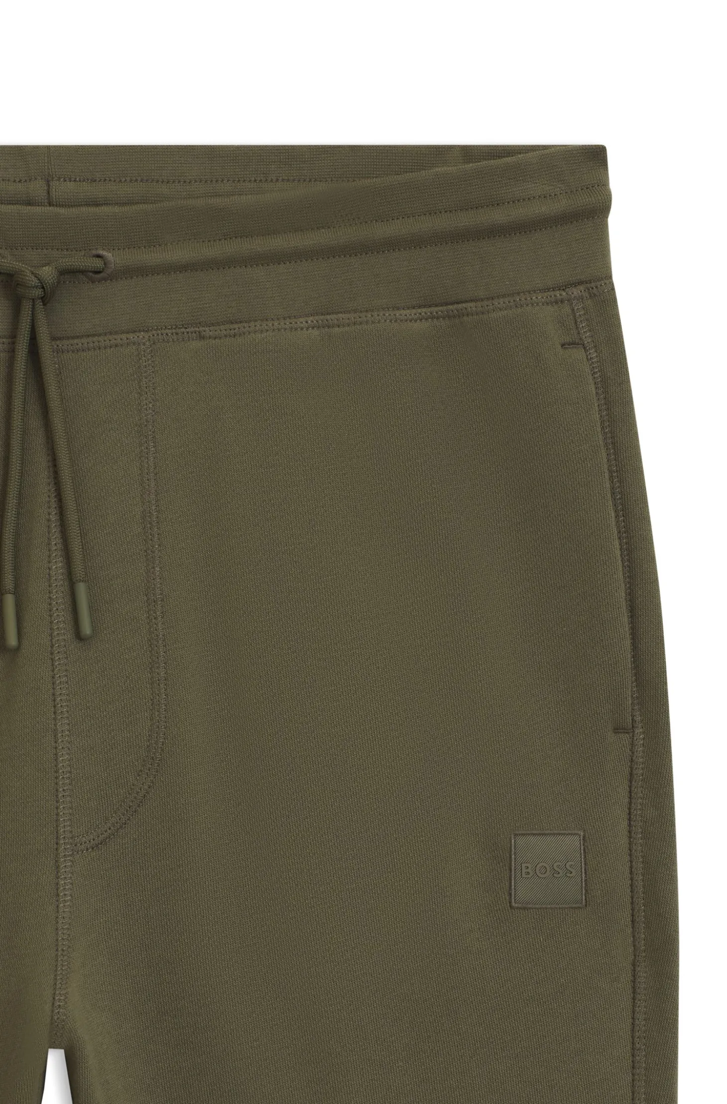 Cotton-terry tracksuit bottoms with logo patch
