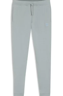 Cotton-terry tracksuit bottoms with logo patch