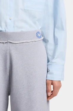 Cotton-terry tracksuit bottoms with logo waistband