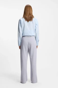 Cotton-terry tracksuit bottoms with logo waistband