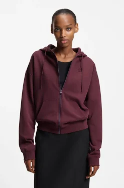 Cotton-terry zip-up hoodie with stacked-logo embroidery
