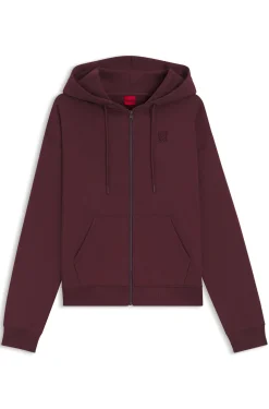 Cotton-terry zip-up hoodie with stacked-logo embroidery