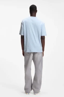 Cotton-towelling T-shirt with Happy HUGO