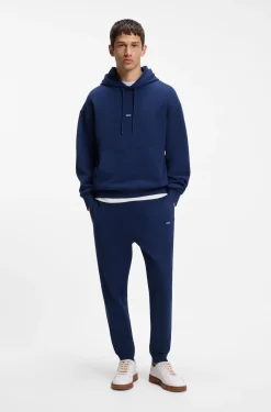 Cotton tracksuit set with blue logo patch