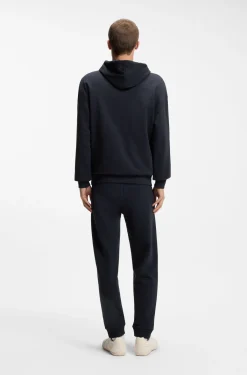 Cotton tracksuit set with blue logo patch