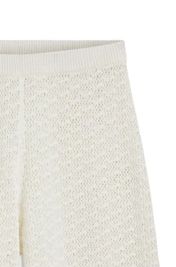 Cotton trousers with micro-lace structure