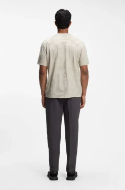 Cotton T-shirt with 3D-jacquard pattern