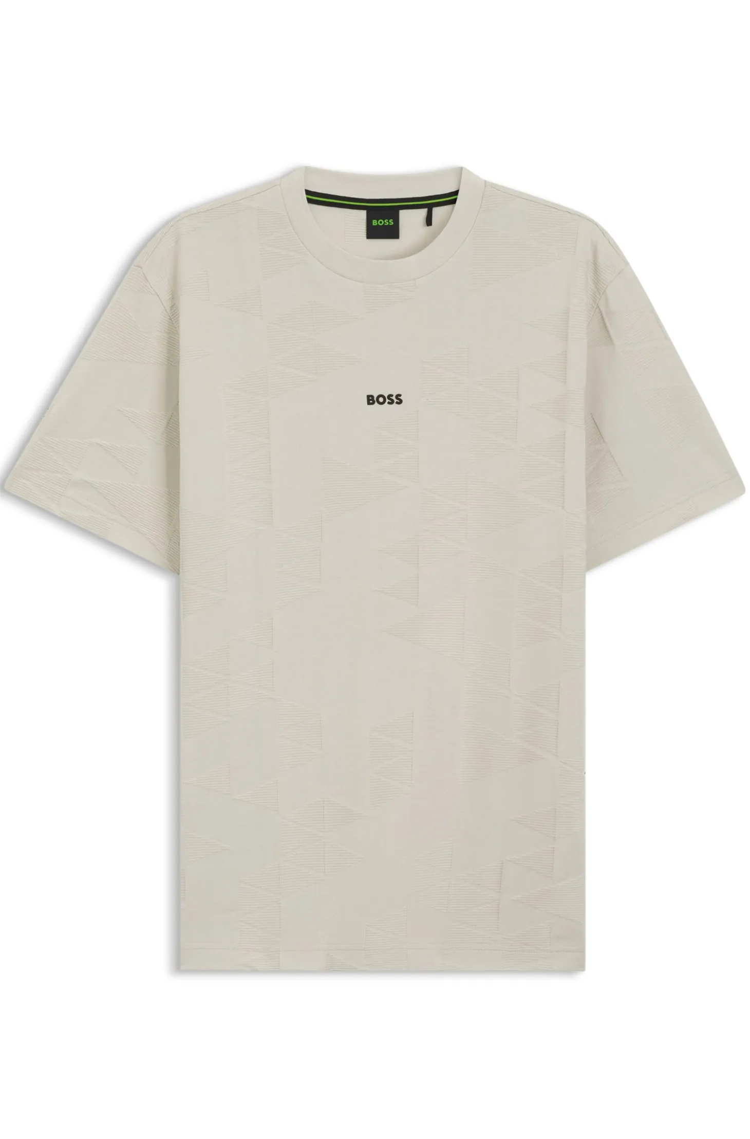 Cotton T-shirt with 3D-jacquard pattern