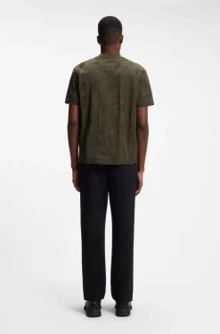 Cotton T-shirt with 3D-jacquard pattern