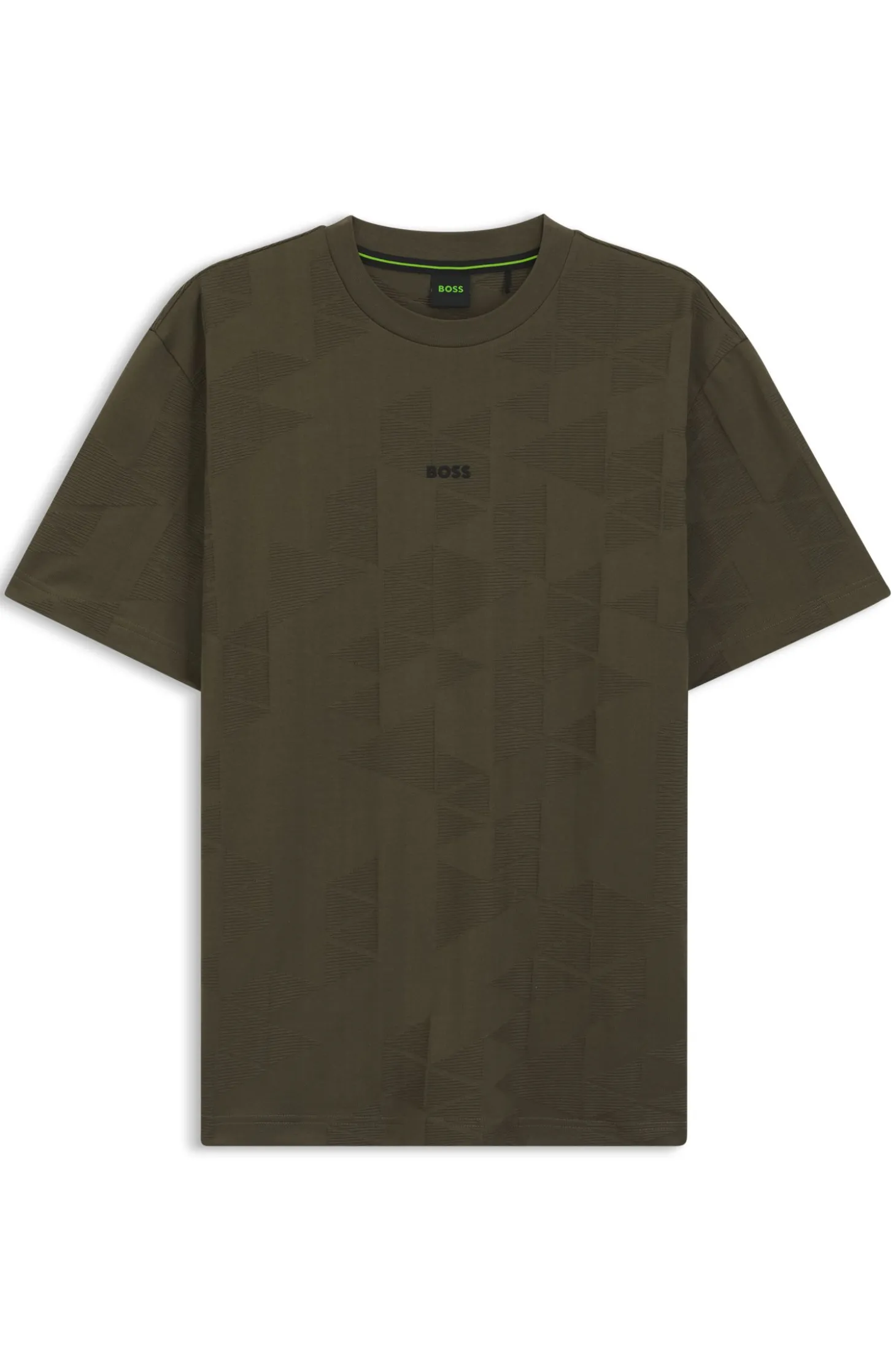 Cotton T-shirt with 3D-jacquard pattern