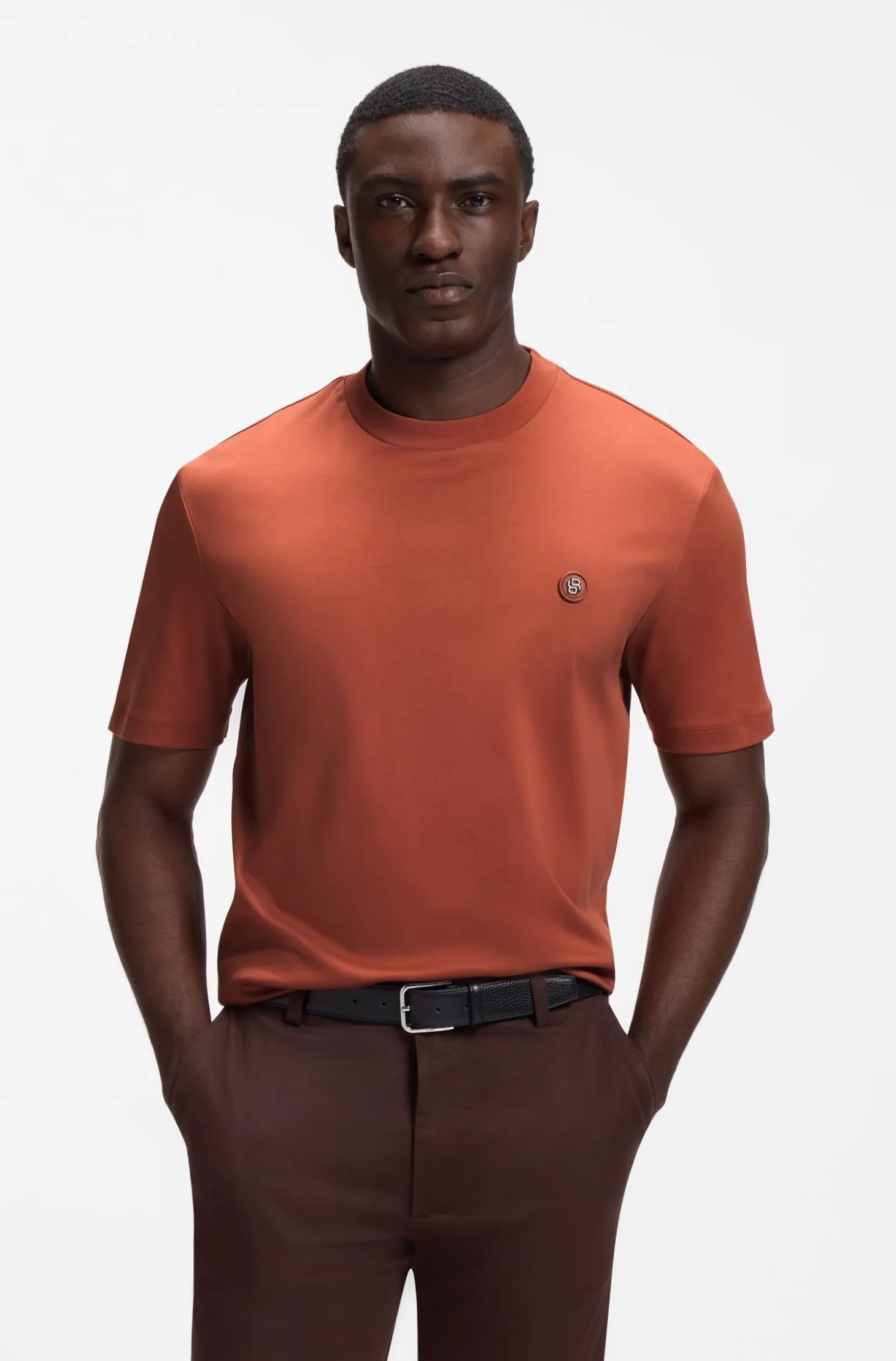 Cotton T-shirt with Double-B-monogram badge