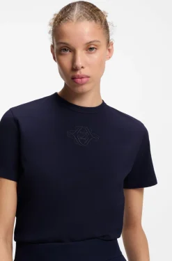 Cotton T-shirt with embroidered logo