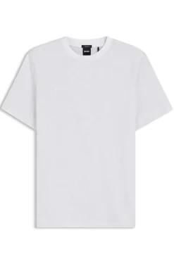 Cotton T-shirt with jacquard pattern