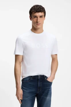 Cotton T-shirt with large tonal logo