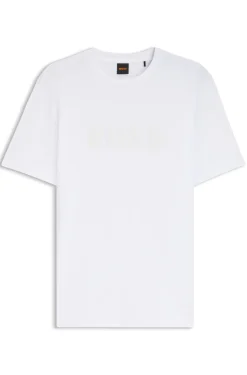 Cotton T-shirt with large tonal logo