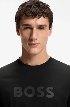 Cotton T-shirt with large tonal logo