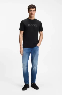 Cotton T-shirt with large tonal logo