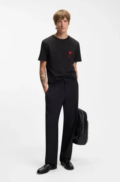 Cotton T-shirt with logo artwork