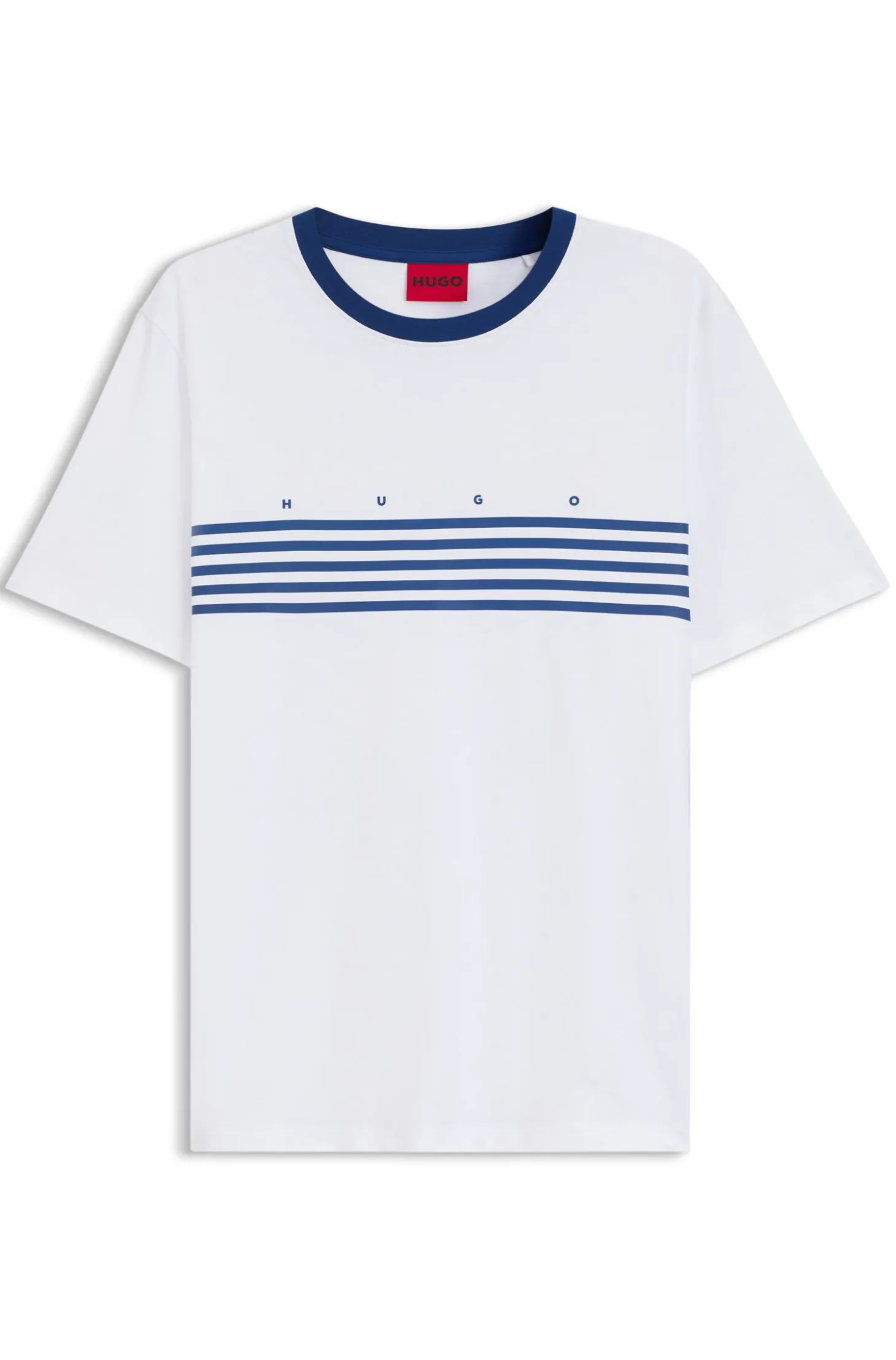 Cotton T-shirt with printed stripes