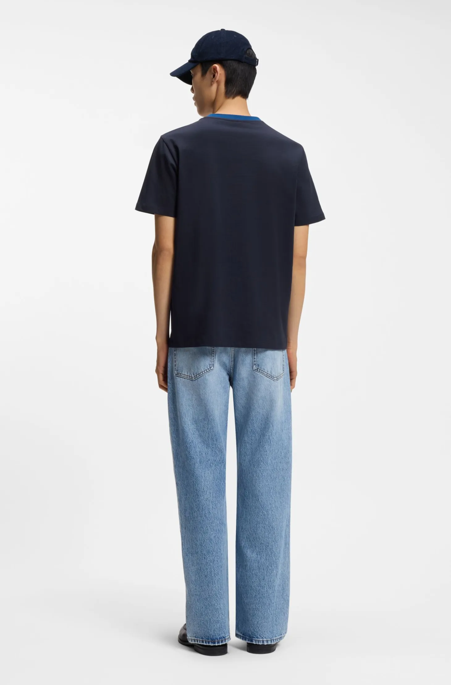 Cotton T-shirt with printed stripes