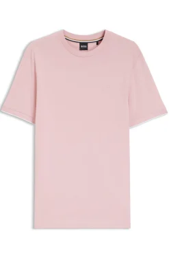Cotton T-shirt with tipped sleeve cuffs