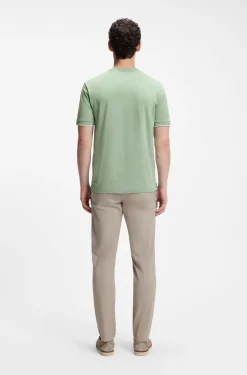 Cotton T-shirt with tipped sleeve cuffs