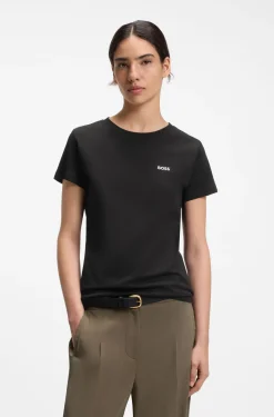 Cotton T-shirt with tonal chest logo
