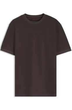 Cotton T-shirt with two-tone piqué structure