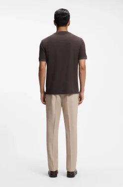 Cotton T-shirt with two-tone piqué structure
