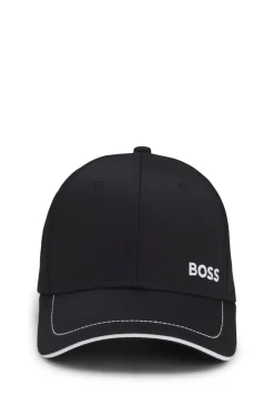 Cotton-twill cap with contrast trims and embroidered logo