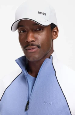 Cotton-twill cap with contrast trims and embroidered logo