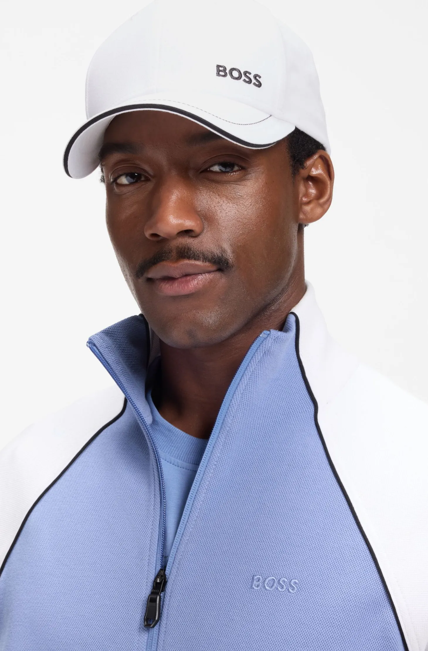 Cotton-twill cap with contrast trims and embroidered logo