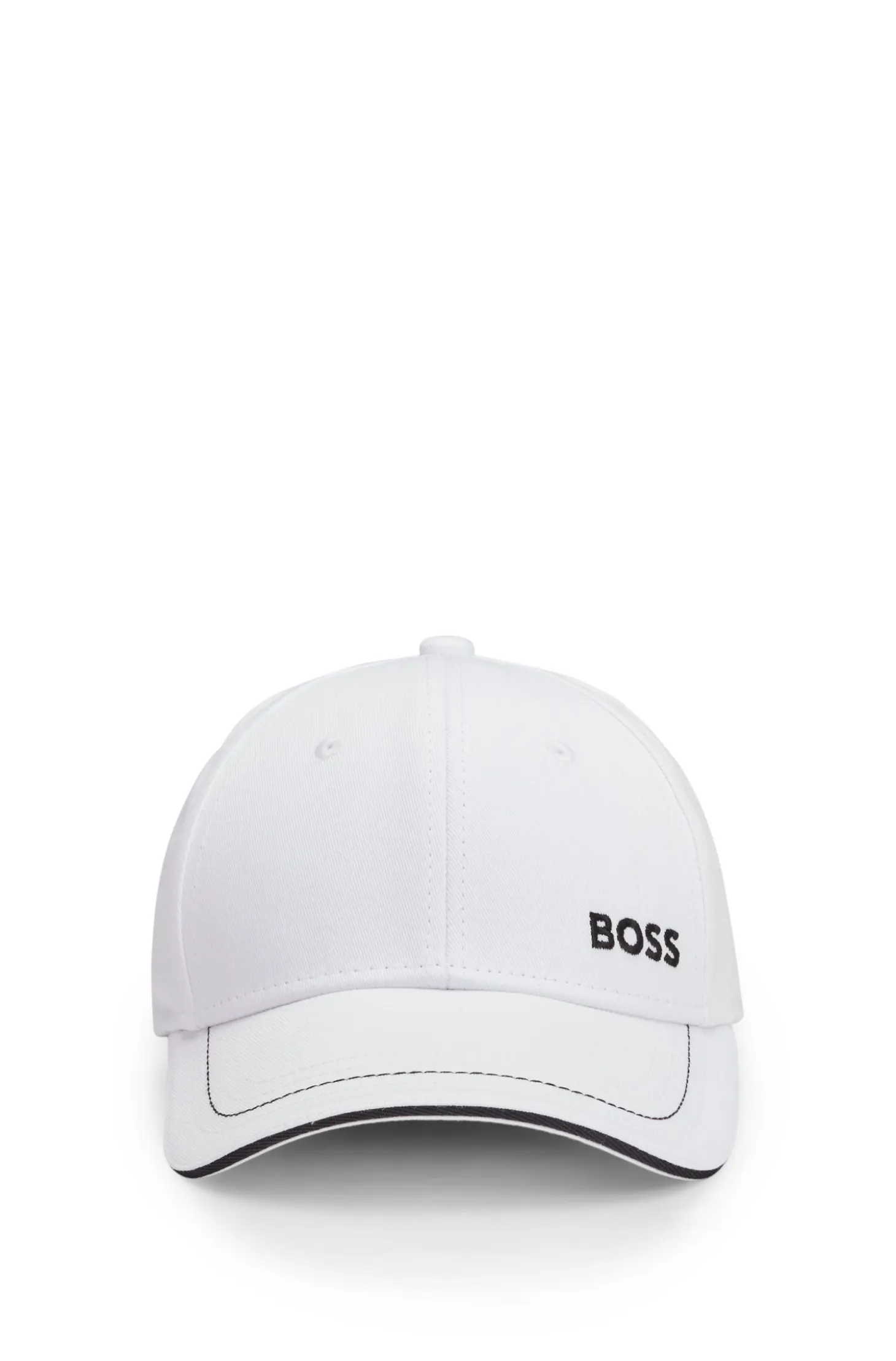 Cotton-twill cap with contrast trims and embroidered logo
