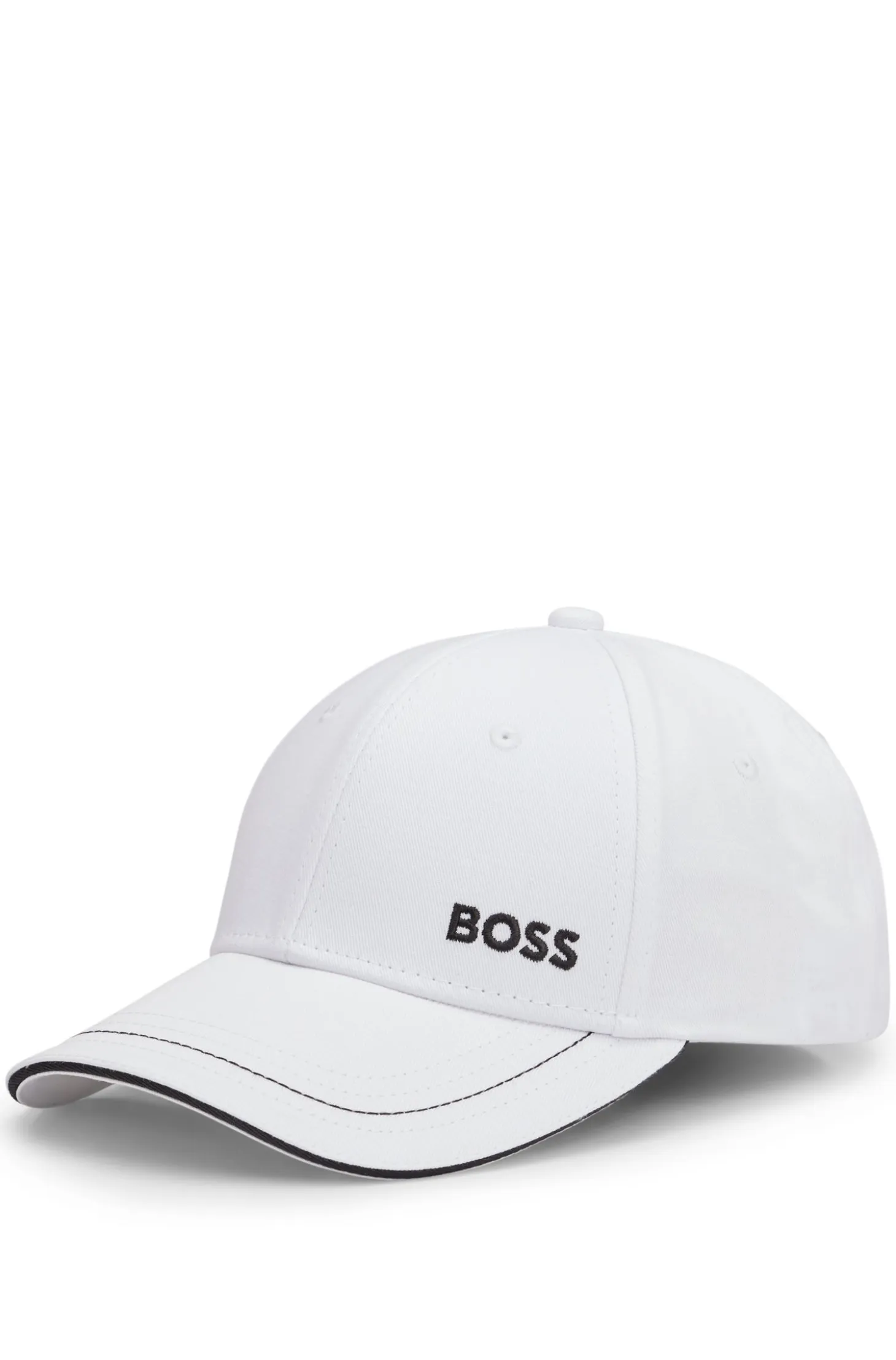 Cotton-twill cap with contrast trims and embroidered logo