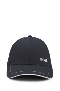 Cotton-twill cap with contrast trims and embroidered logo