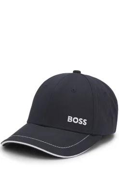 Cotton-twill cap with contrast trims and embroidered logo