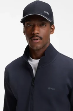 Cotton-twill cap with contrast trims and embroidered logo