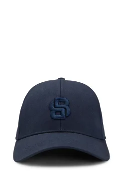 Cotton-twill cap with embroidered Double B monogram