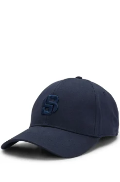 Cotton-twill cap with embroidered Double B monogram