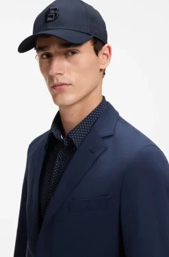 Cotton-twill cap with embroidered Double B monogram