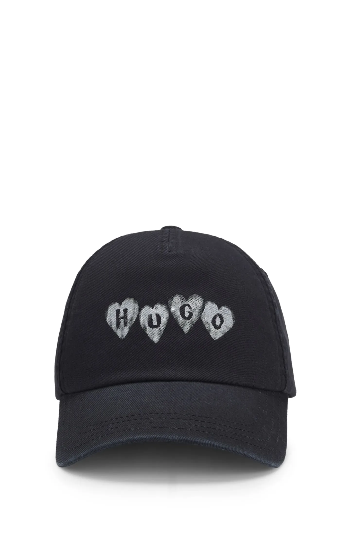 Cotton-twill cap with heart branding