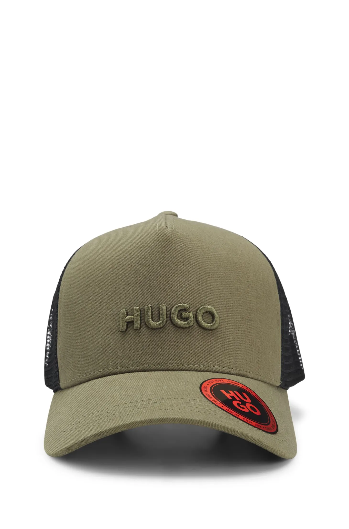 Cotton-twill cap with mesh panels