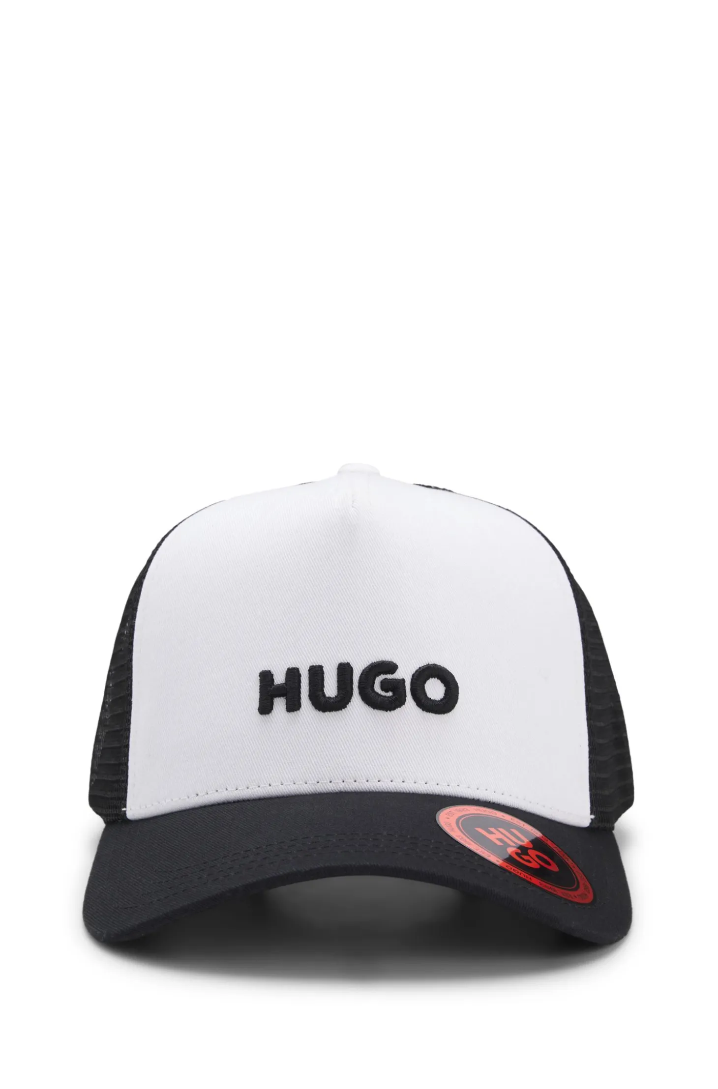 Cotton-twill cap with mesh panels