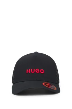 Cotton-twill cap with mesh panels