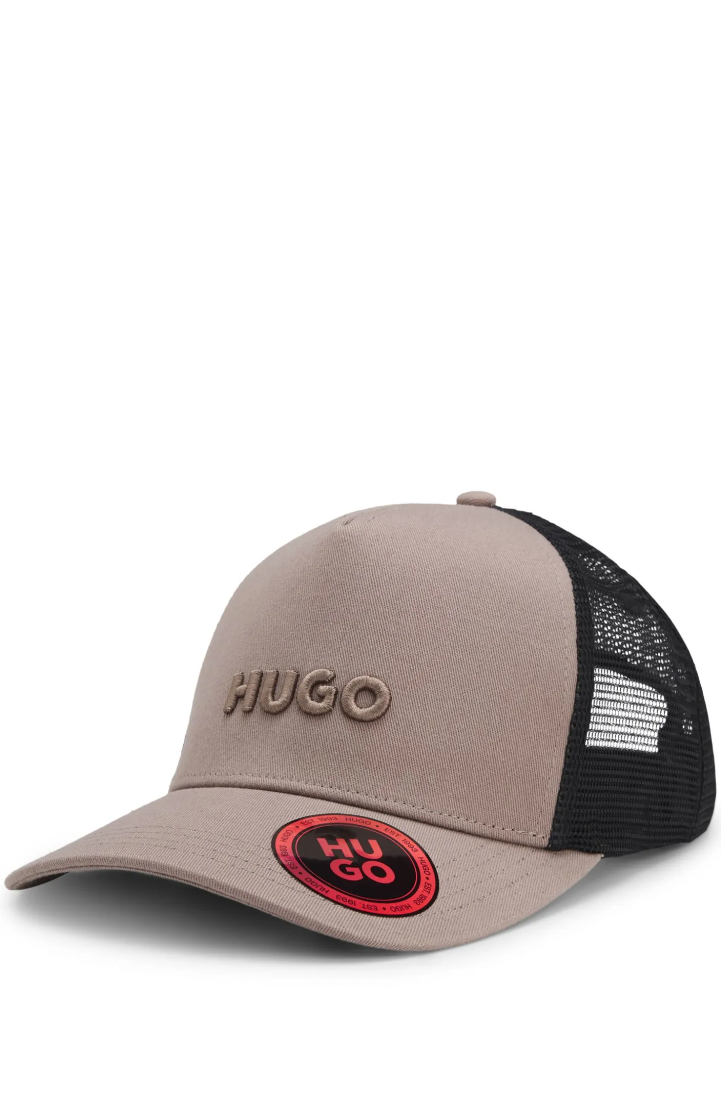 Cotton-twill cap with mesh panels