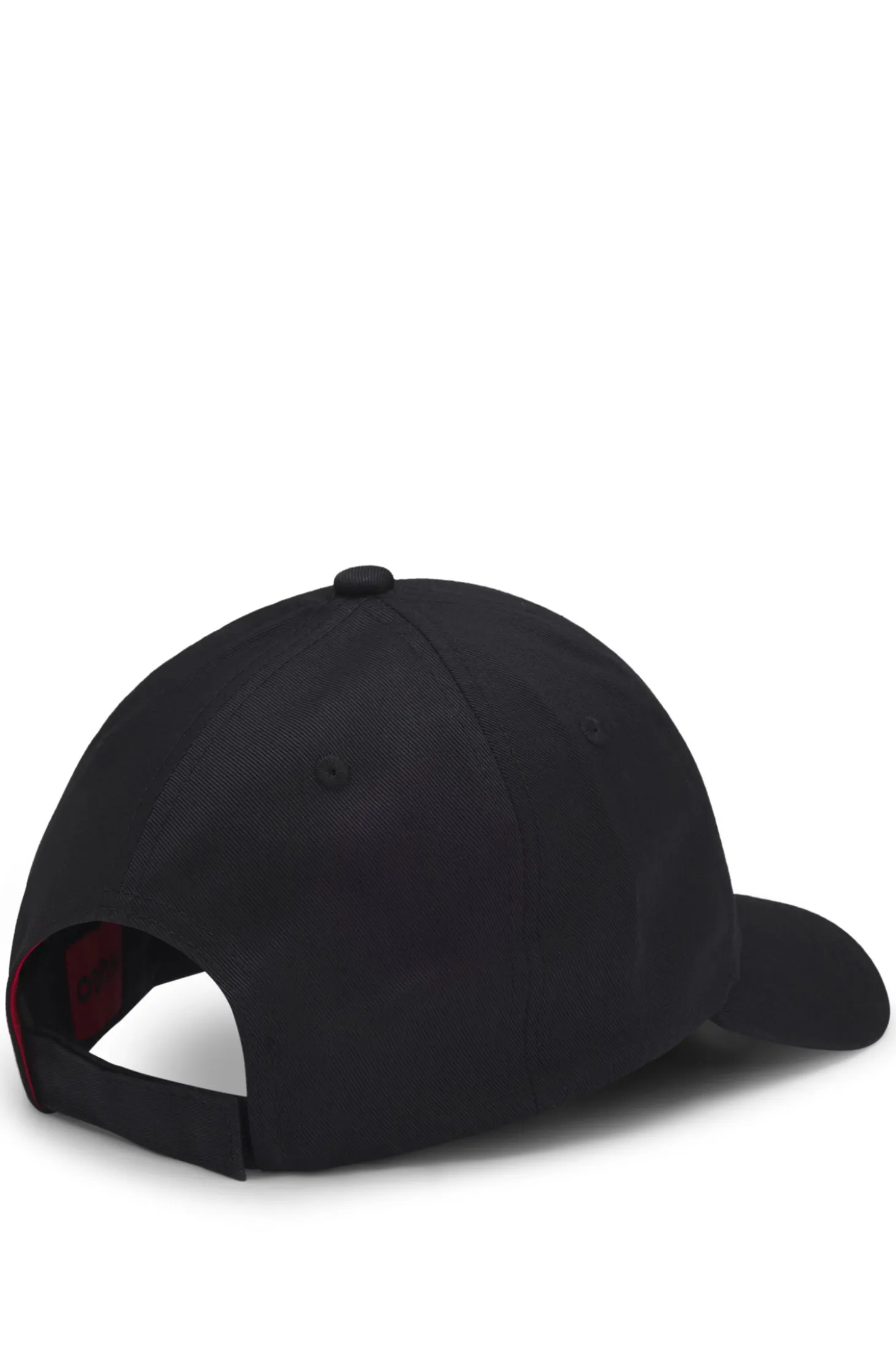 Cotton-twill cap with red logo label