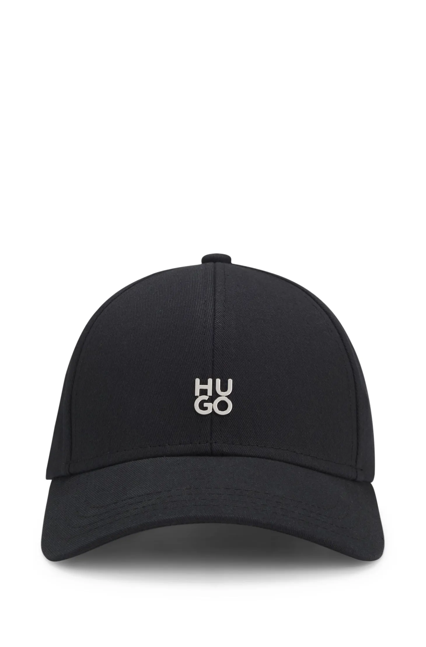 Cotton-twill cap with stacked-logo lettering