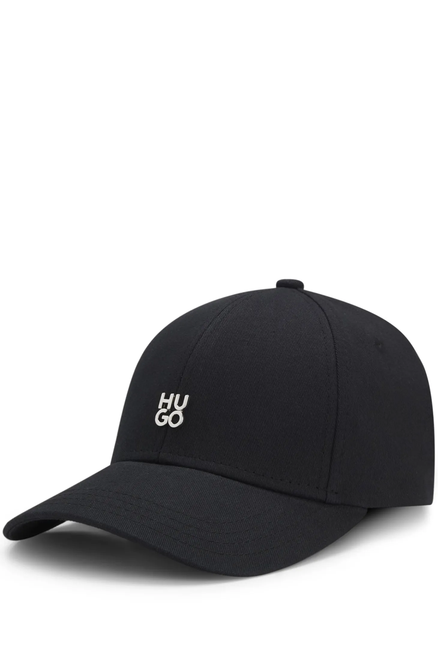Cotton-twill cap with stacked-logo lettering