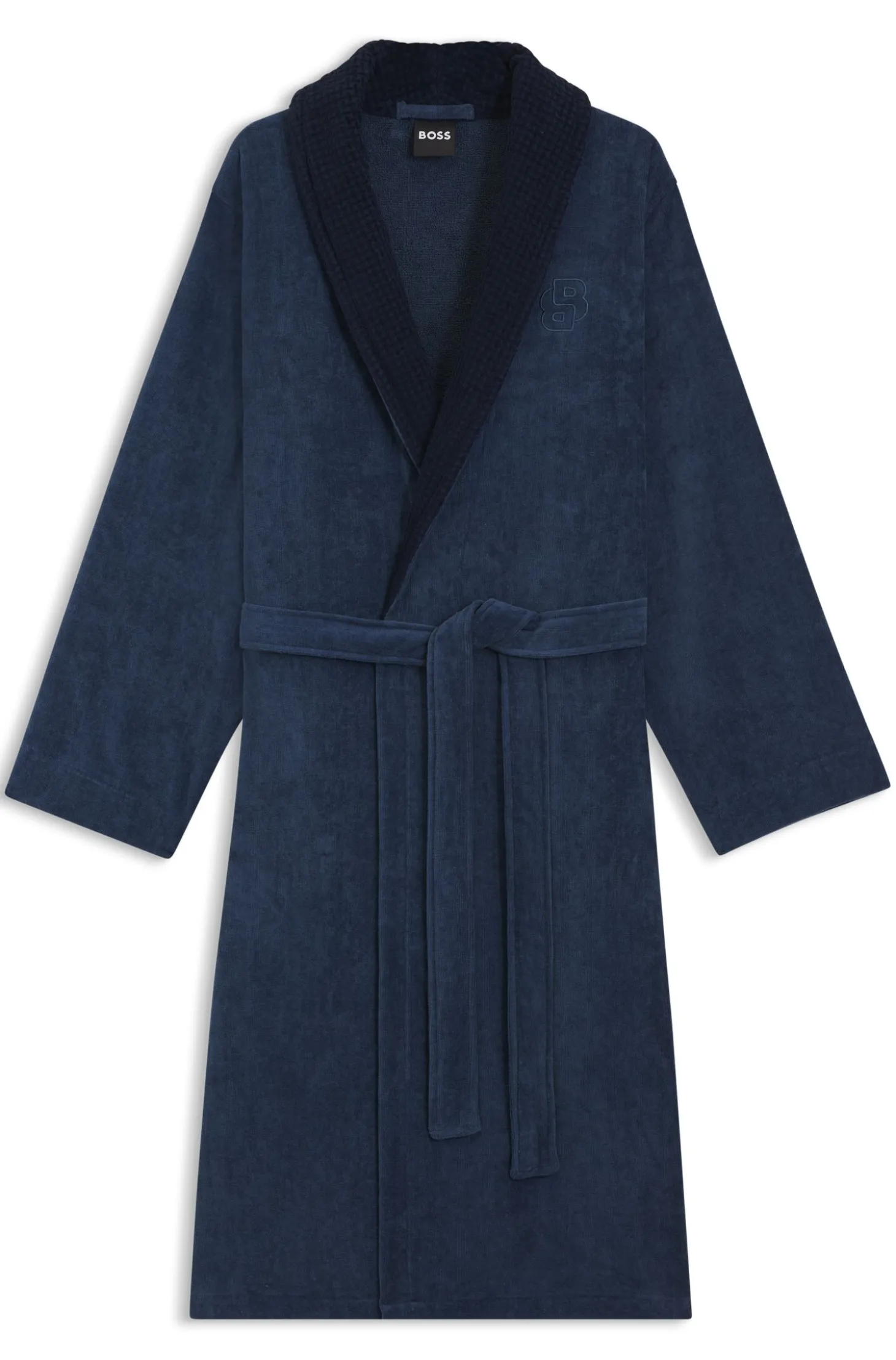 Cotton velvet dressing gown with Double B monogram