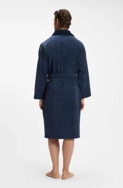 Cotton velvet dressing gown with Double B monogram